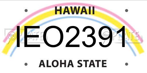 IEO2391 Hawaii License Plate