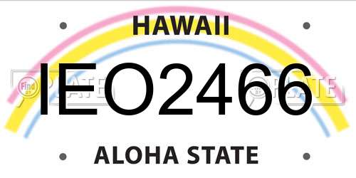 IEO2466 Hawaii License Plate