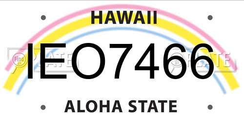 IEO7466 Hawaii License Plate