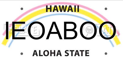 IEOABOO Hawaii License Plate