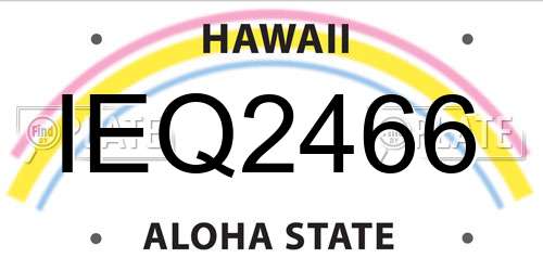 IEQ2466 Hawaii License Plate