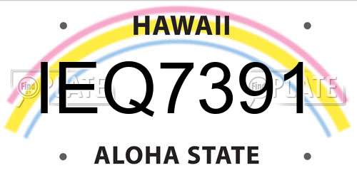 IEQ7391 Hawaii License Plate