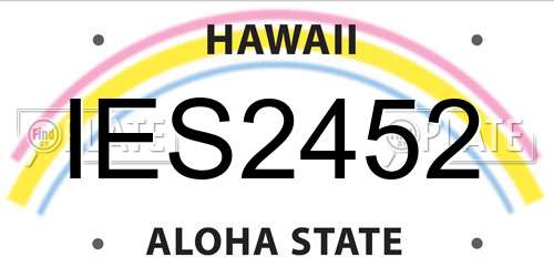 IES2452 Hawaii License Plate