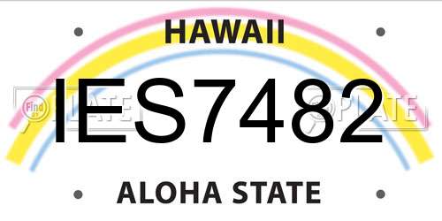 IES7482 Hawaii License Plate