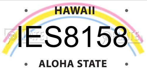 IES8158 Hawaii License Plate