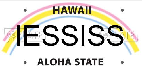 IESSISS Hawaii License Plate