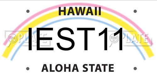 IEST11 Hawaii License Plate