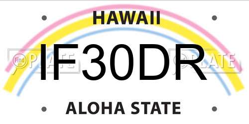 IF30DR Hawaii License Plate