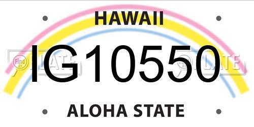 IG10550 Hawaii License Plate