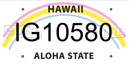 IG10580 Hawaii License Plate