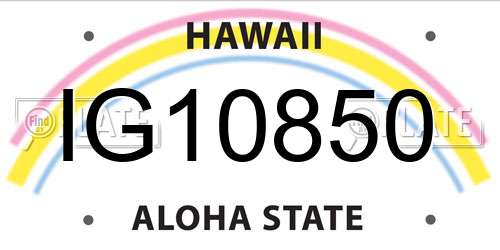 IG10850 Hawaii License Plate
