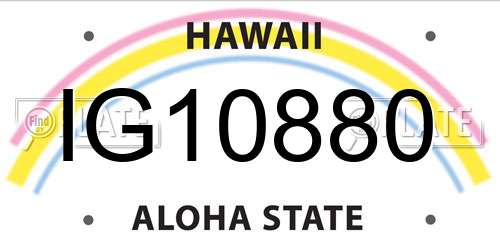IG10880 Hawaii License Plate