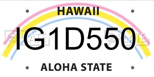 IG1D550 Hawaii License Plate