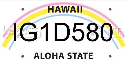 IG1D580 Hawaii License Plate