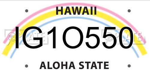 IG1O550 Hawaii License Plate