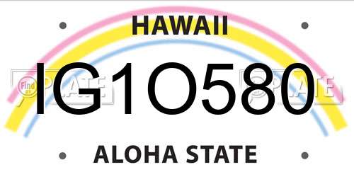 IG1O580 Hawaii License Plate