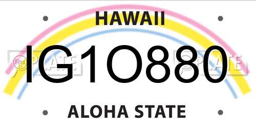 IG1O880 Hawaii License Plate