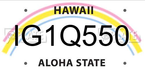 IG1Q550 Hawaii License Plate