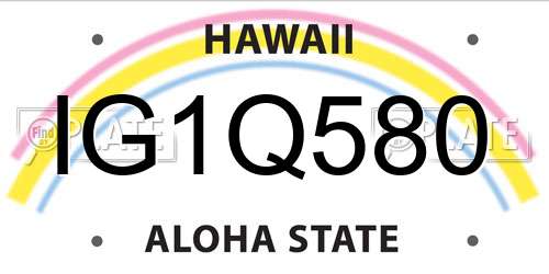 IG1Q580 Hawaii License Plate