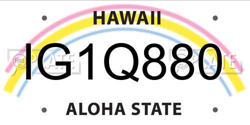 IG1Q880 Hawaii License Plate