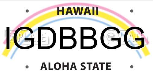 IGDBBGG Hawaii License Plate