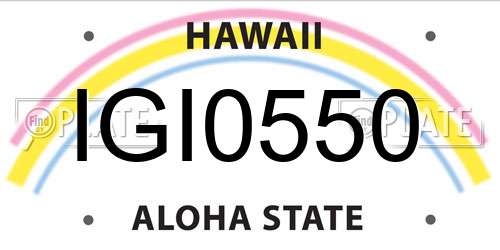 IGI0550 Hawaii License Plate