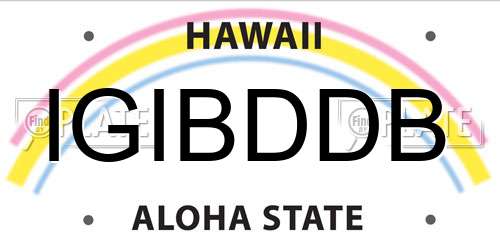 IGIBDDB Hawaii License Plate