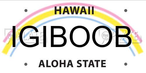 IGIBOOB Hawaii License Plate
