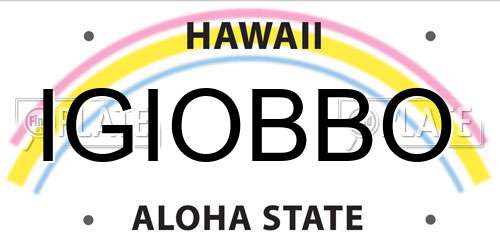 IGIOBBO Hawaii License Plate