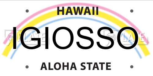 IGIOSSO Hawaii License Plate