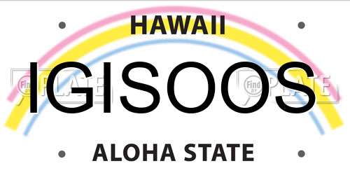 IGISOOS Hawaii License Plate