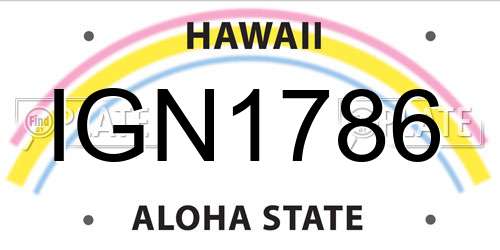 IGN1786 Hawaii License Plate