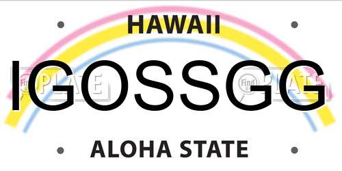 IGOSSGG Hawaii License Plate