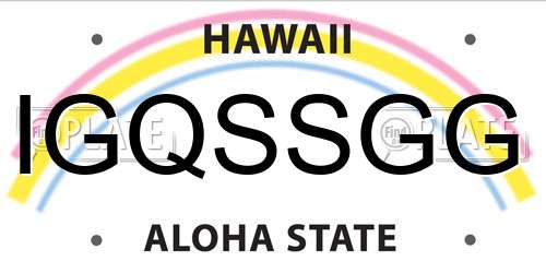 IGQSSGG Hawaii License Plate