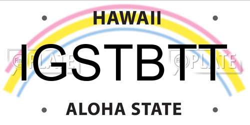 IGSTBTT Hawaii License Plate