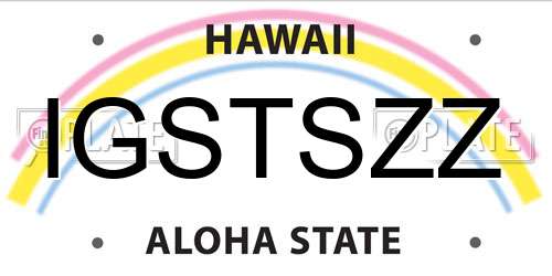 IGSTSZZ Hawaii License Plate