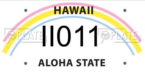 II011 Hawaii License Plate