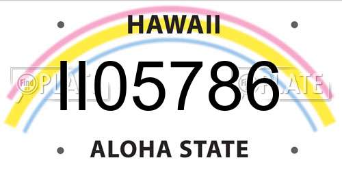 II05786 Hawaii License Plate