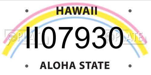 II07930 Hawaii License Plate