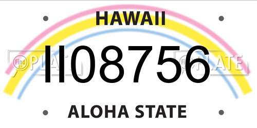 II08756 Hawaii License Plate