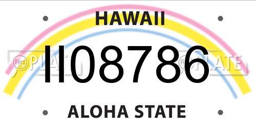 II08786 Hawaii License Plate