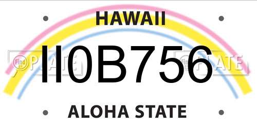 II0B756 Hawaii License Plate