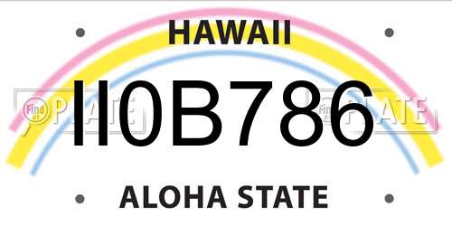 II0B786 Hawaii License Plate
