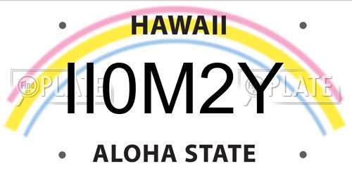 II0M2Y Hawaii License Plate