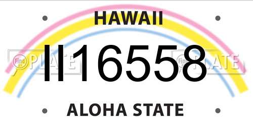 II16558 Hawaii License Plate