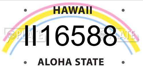 II16588 Hawaii License Plate