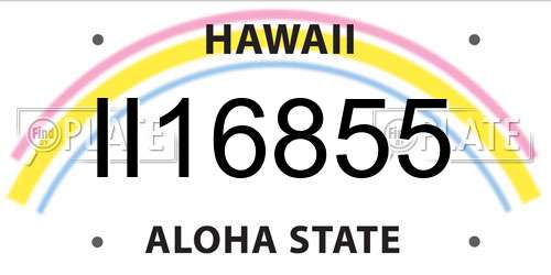 II16855 Hawaii License Plate