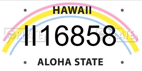 II16858 Hawaii License Plate