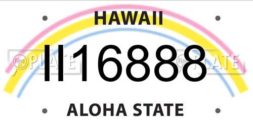 II16888 Hawaii License Plate