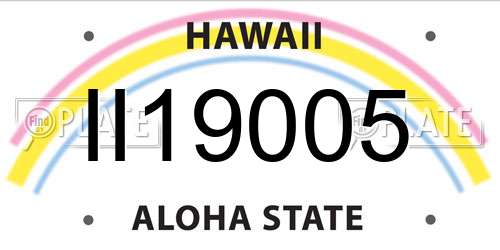 II19005 Hawaii License Plate
